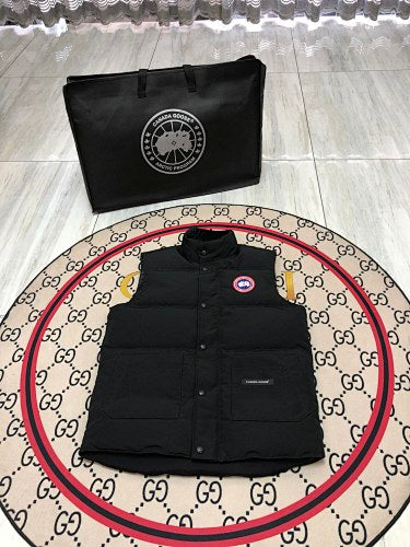 Canada Goose Black Logo Patch Quilted Puffer Vest
